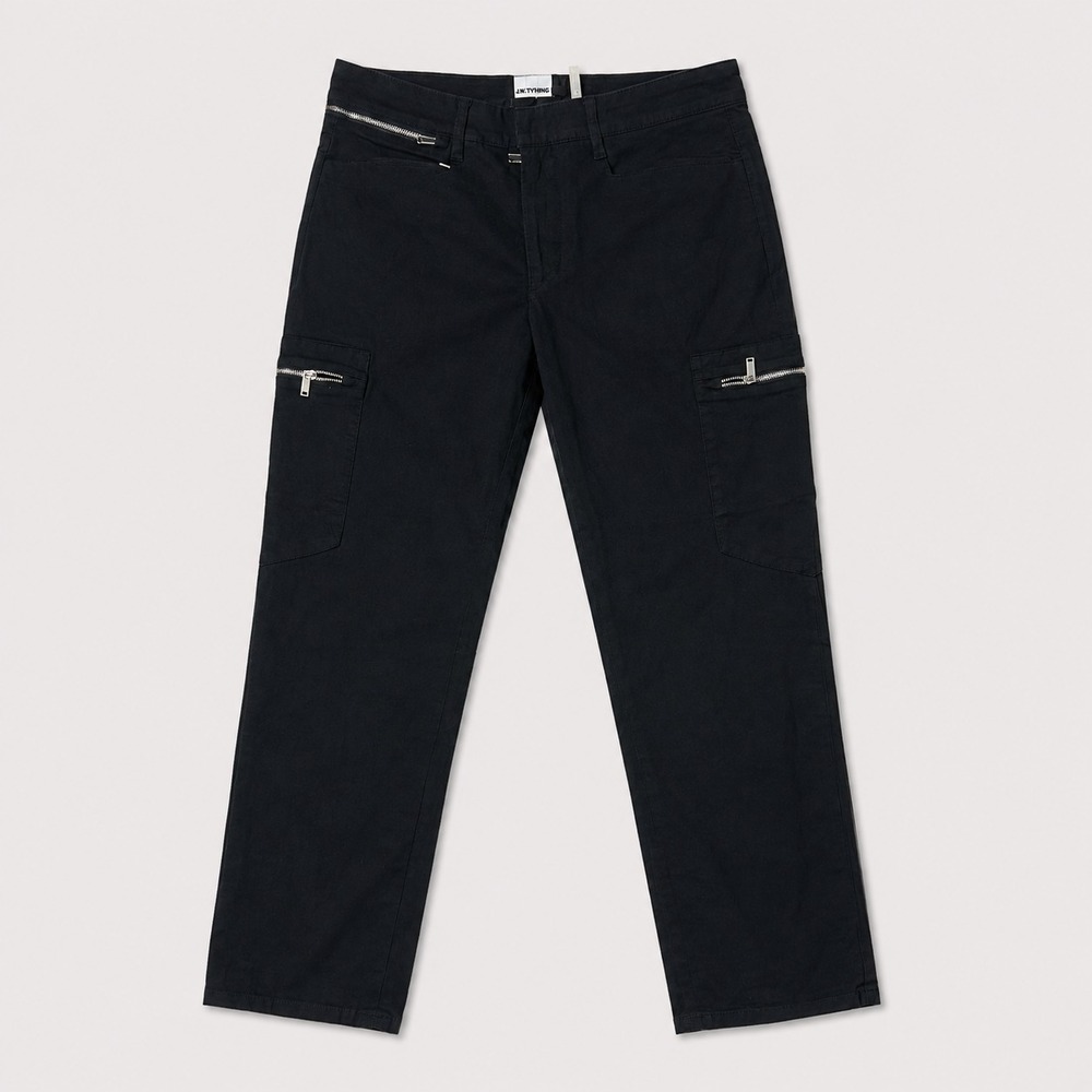 Karl Lagerfeld Paris Mens 32 Black Cargo Pants Zip Pocket Straight Leg